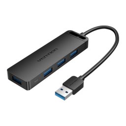 Hub USB 3.0 cu 4 porturi si sursa de alimentare Vention CHLBF 1m Black