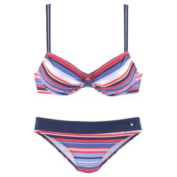 s.Oliver Costum de baie două piese albastru / roșu / alb