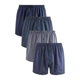 Next Boxeri albastru marin / bleumarin / gri deschis / alb