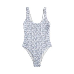Next Costum de baie modelator crem / albastru închis