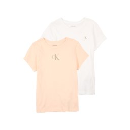 Calvin Klein Jeans Tricou bej închis / portocaliu piersică / alb