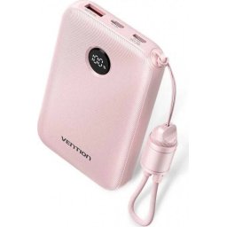 Baterie Externa Vention 10000mAh 2 x USB-C 1x USB-A 22.5W Roz