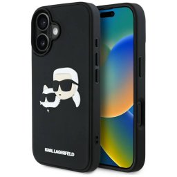 Husa Karl Lagerfeld Apple iPhone 16 3D Rubber Karl & Choupette Negru