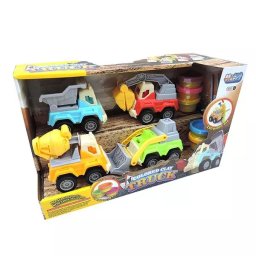 Set camion din plastilină cu 4 vehicule