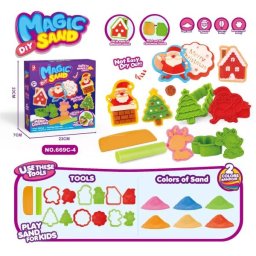 Set creativ de nisip modelabil de Crăciun – 16 piese