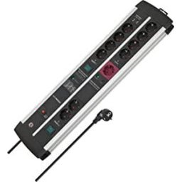 Brennenstuhl Premium-Protect-Line, 11-way duo, power strip (black/silver, 120,000A surge protection, 3 meters)