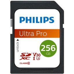 Card memorie SDXC Philips 256 GB, UHS-I, U3, V30, A1, Class 10, Citire 100 MB/s / Scriere 80 MB/s