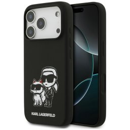 Husa Husa pentru iPhone 17 Pro - Karl Lagerfeld Silicone Sketch & Logo (KLHMP17LSKCGRGOK) - Black Karl&Choupette