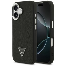 Husa Husa pentru iPhone 17 - Guess Grained Triangle Logo MagSafe (GUHMP17SPGTSPSK) - Black