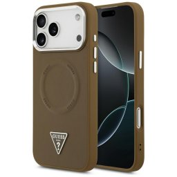 Husa Husa pentru iPhone 17 Pro - Guess Hardcase Triangle Logo MagSafe (GUHMP17LPSDTSCMW) - Brown