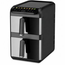 Friteuza Dual Air Fryer 10L, 2700W, Two Baskets 4L and 6L, Independent Controls, Viewing Windows, LED Display, 8 Programs, 80–200°C