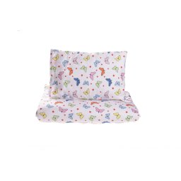 Set complet lenjerie 5 piese pentru patut stivuibil gradinita, model fluturasi
