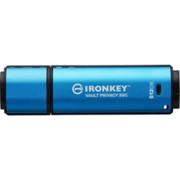 Memorie USB Kingston IronKey Vault Privacy 50C IKVP50C/512GB, 512 GB, USB-C 3.0, Blue