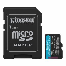 Card Memorie microSDXC Kingston Canvas Go Plus SDCG4/512GB, Class 10, UHS-I U3, V30, A2 + Adaptor SD