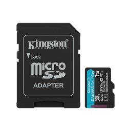 Card Memorie microSDXC Kingston Canvas Go Plus SDCG4/1TB, Class 10, UHS-I U3, V30, A2 + Adaptor SD