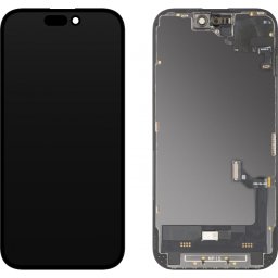 Display cu Touchscreen si Senzor Proximitate Lumina MP compatibil cu Apple iPhone 15, cu Rama, Versiune Soft OLED FHD Diagnostic, Negru