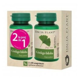 Ginkgo Biloba, 60 Comprimate 1+1 Cadou, Dacia Plant