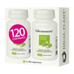 Set 2 x Glicemonorm, 60 Comprimate 1+1 Cadou, Dacia Plant