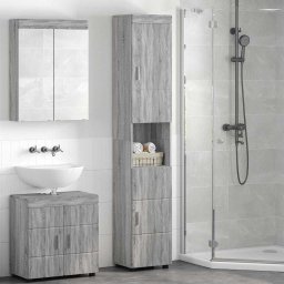 Set dulap baie TULUM Gri Sonoma 37 x 31,5 x 203 cm GartenMobel Dekor
