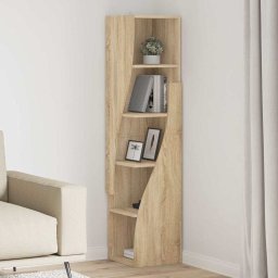 Dulap de colt Alb 32x32x140cm Lemn compozit GartenMobel Dekor