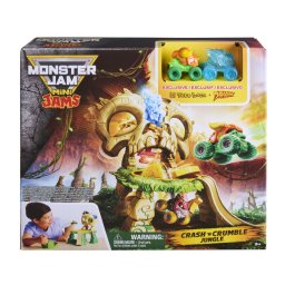 Set de joaca Monster Jam Mini Jams Crash and Crumble Jungle cu 2 masinute