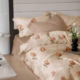 Lenjerie de pat finet 6 piese Rose Champagne, 200x230, Extra