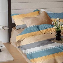 Lenjerie de pat finet 6 piese cu cearceaf elastic Golden Coast