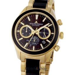 Jacques Lemans Jacques Lemans 1-2115L Eco Power Wood Mens Watch Chronograph 44mm 10ATM 1-2115L
