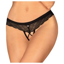 Obsessive Chemeris - tanga deschisă (negru) - XL/XXL