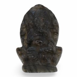 Pandantiv gravat din Labradorit - Ganesha, 50mm