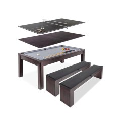 Masa biliard Andaluzia Wenge 7ft cu bancute si blat sufragerie si tenis de masa