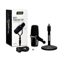 Microfon Shure MV7+-K-BNDL XLR/USB-C + Desk Stand GATOR Negru
