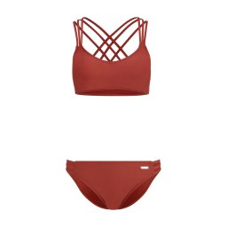 Bruno Banani Costum de baie două piese maro / roşu închis