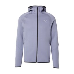 PUMA Bluză cu fermoar sport 'Evostripe' albastru porumbel / alb