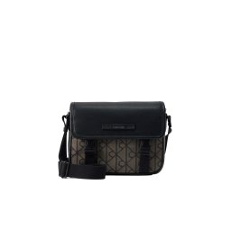 Calvin Klein Geantă de umăr 'Emblem Small Messenger' maro deschis / negru