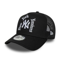 New Era, sapca trucker NY Yankees wordmark, Negru mat