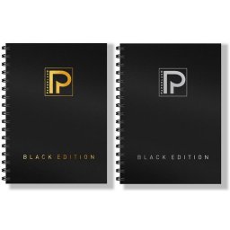 Caiet A5 cu spira, 96 file, hartie 70 g/mp, Paperland Premium Black Edition