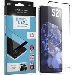 Folie de sticlă securizată MyScreen Diamond Glass Edge, acoperire completă, pentru Samsung Galaxy S21 - negru