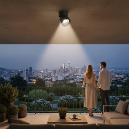 Proiector LED rotativ TINNIE 9W, lumina neutra 4000K, negru mat