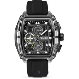 Police Police PEWGO00778X2 Mens watch Clout Tank Chronograph Set 46mm 3ATM PEWGO00778X2