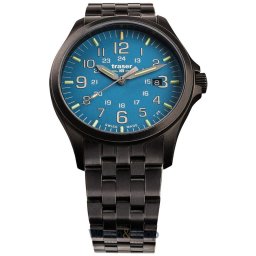 Traser Traser H3 108740 P67 Officer GunMetal Skyblue Mens Watch 42mm 10ATM 108740