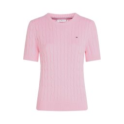 TOMMY HILFIGER Pulover 'Cable Short Sleeve' roz