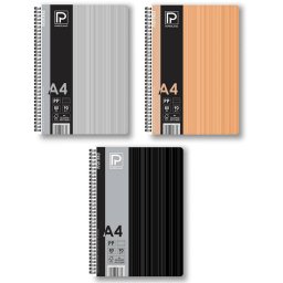Caiet A4 cu spira, 80 file, hartie 90 g/mp, coperta plastic PP500, Paperland Exklusiv