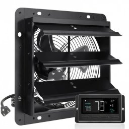Sisteme de ventilatie Ventilator evacuare pentru spatii comerciale, sere, depozite, Metal, 18 W, 1400 m³/h, diametru 254 mm, 60 dB, Programator