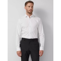 s.Oliver BLACK LABEL, Camasa barbati din amestec de bumbac, cu croiala Tailored fit, Alb (SELECTATI MARIMEA: 38)
