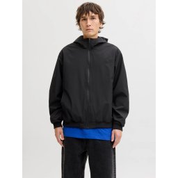 Jack & Jones Jacheta barbati, subtire cu gluga si buzunare oblice, Negru (SELECTATI MARIMEA: M)