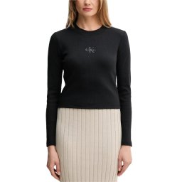 CALVIN KLEIN Bluză A- Ls Monogram Baby Tee LV047A803G UB1 black