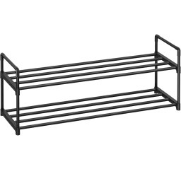 Suport pantofi metalic SONGMICS, 2 niveluri, suprapozabil, 92x30x34 cm, negru