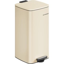 Cos de gunoi SONGMICS 30L cu pedala, capac silentios si galeata detasabila, bej