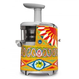 Storcător de fructe Smeg Dolce & Gabbana SJF01DGEU, 150 W, 500 ml, rotație inversă, recipient pentru resturi de 1,6 l, multicolor